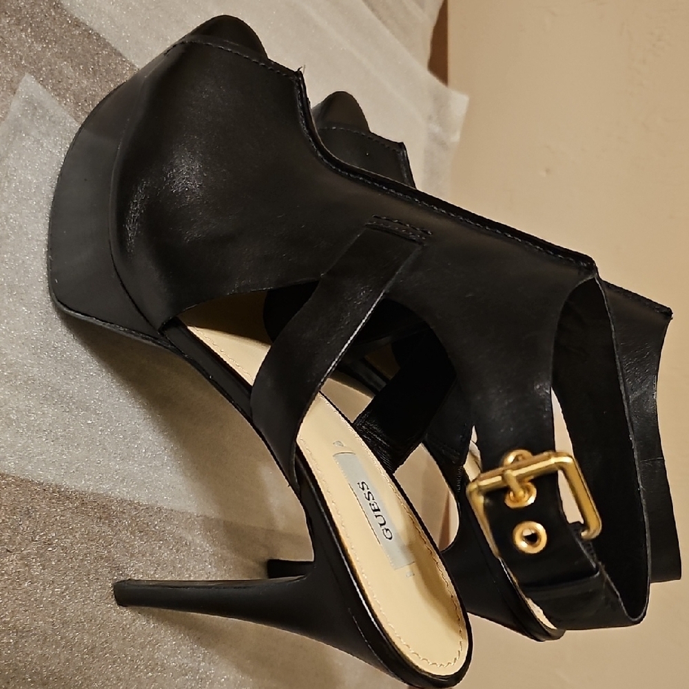 Guess Black Stiletto Heels with Ankle Strap